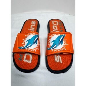 Foco Kids Slide Large (2-3) Miami Dolphins Football-NFL Orange Slip On Sandals‎